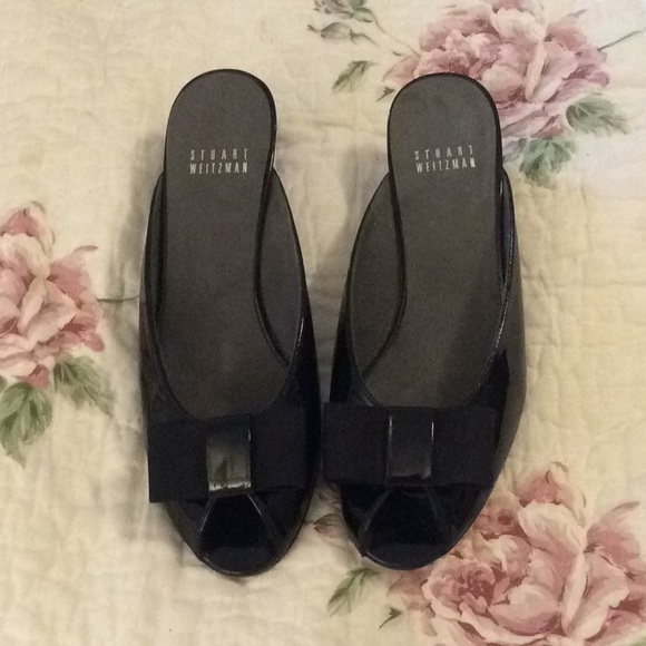STUART WEITZMAN Black patent leather ribbon toe 7 - Picture 2 of 7
